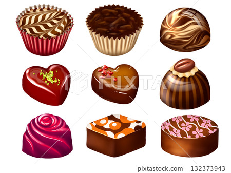 Bonbon Chocolat 9-piece Set ② Single Chocolate Valentine's Day Bonbon Chocolat 9-piece Set ② Single Chocolate Valentine's Day 132373943