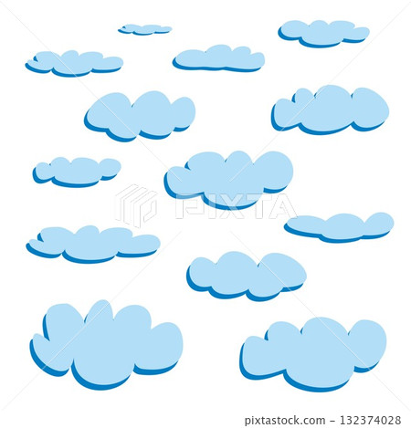 Blue clouds isolated on white background - vector set. Cloud computing concept cartoon collection for flat design and use in a social networks or illustration Blue clouds isolated on white background - vector set. Cloud computing concept cartoon collection for flat design and use in a social networks or illustration 132374028