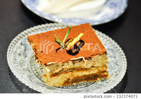 tiramisu or cake , cocoa cake or coffee cake or chocolate cake 132374071