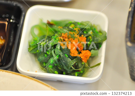 seaweed salad or Chuka Wakame or seaweed with sesame and shrimp egg seaweed salad or Chuka Wakame or seaweed with sesame and shrimp egg 132374213
