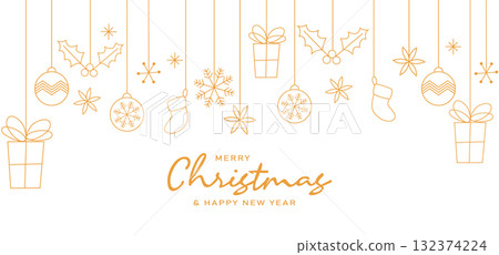 Merry Christmas and happy new year on Christmas letters, Gift boxes, Christmas element for web Merry Christmas and happy new year on Christmas letters, Gift boxes, Christmas element for web 132374224