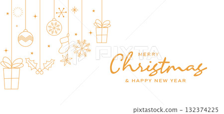Merry Christmas and happy new year on Christmas letters, Gift boxes, Christmas element for web Merry Christmas and happy new year on Christmas letters, Gift boxes, Christmas element for web 132374225