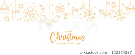 Merry Christmas and happy new year on Christmas letters, Gift boxes, Christmas element for web Merry Christmas and happy new year on Christmas letters, Gift boxes, Christmas element for web 132374227