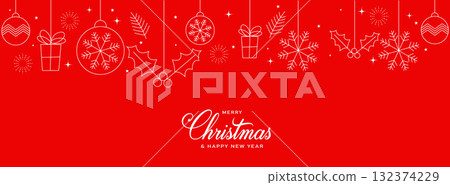 Merry Christmas and happy new year on Christmas letters, Gift boxes, Christmas element for web 132374229