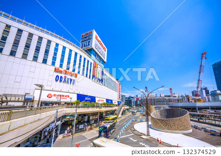 Tokyo cityscape in Japan: View of the Shinjuku West Exit rotary entrance, Shinjuku Station, and Shinjuku Station West Exit redevelopment...towards a new era Tokyo cityscape in Japan: View of the Shinjuku West Exit rotary entrance, Shinjuku Station, and Shinjuku Station West Exit redevelopment...towards a new era 132374529