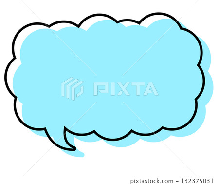 一個簡單的對話框，線條錯位，呈現細長的雲朵形狀。 132375031