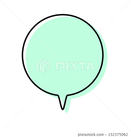 一個簡單的對話框，線條錯位，呈圓形向下指向 132375062