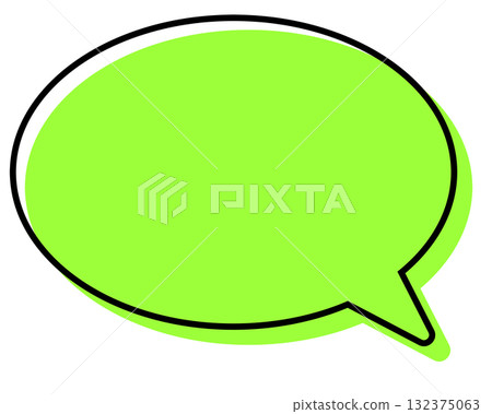 線條錯置的簡單對話泡泡 - 圓形 132375063