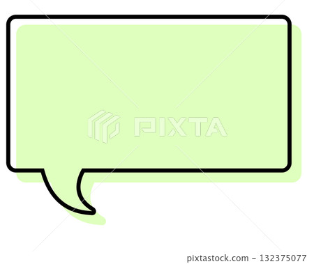 Simple speech bubble with misaligned lines - Rectangle Simple speech bubble with misaligned lines - Rectangle 132375077