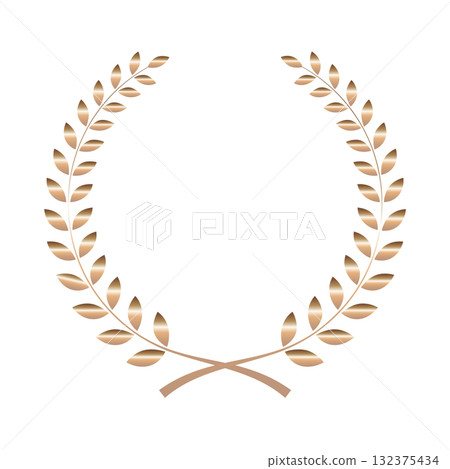 Laurel frame illustration, simple laurel wreath, metallic copper bronze, vector png 132375434
