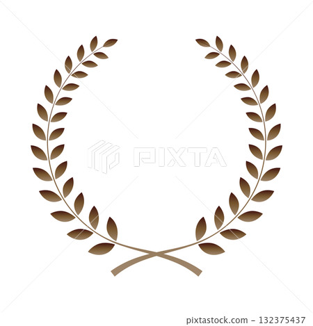 Laurel frame illustration, simple laurel wreath, dark brown, vector png 132375437