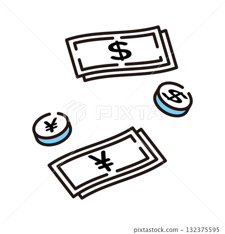 Money, currency, banknotes, coins Money, currency, banknotes, coins 132375595