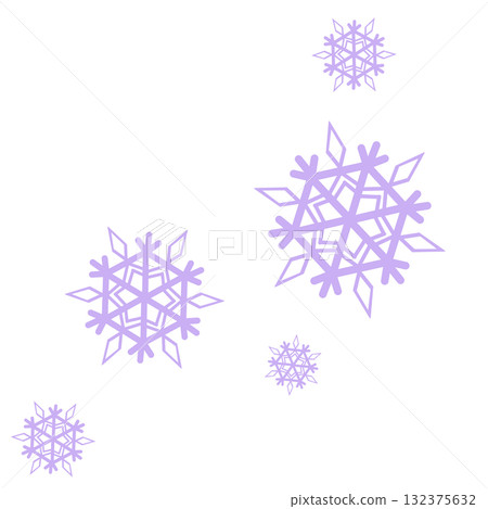 許多淡紫色雪花的簡單插圖 許多淡紫色雪花的簡單插圖 132375632