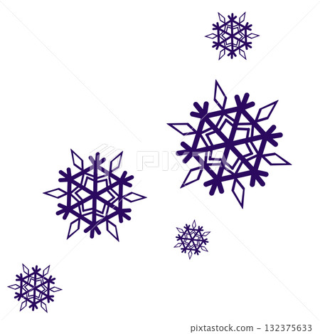 Simple purple illustration of lots of snowflakes Simple purple illustration of lots of snowflakes 132375633