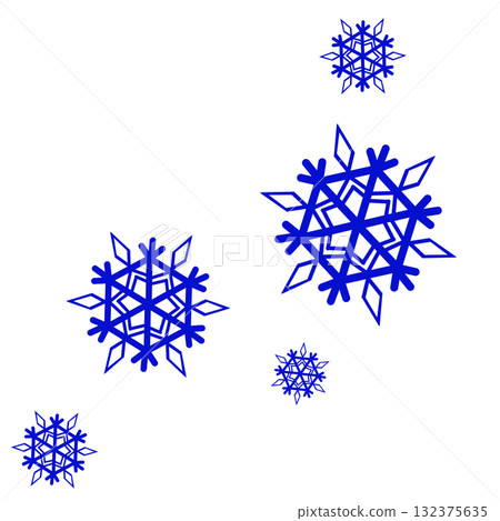 許多藍色雪花的簡單插圖 許多藍色雪花的簡單插圖 132375635