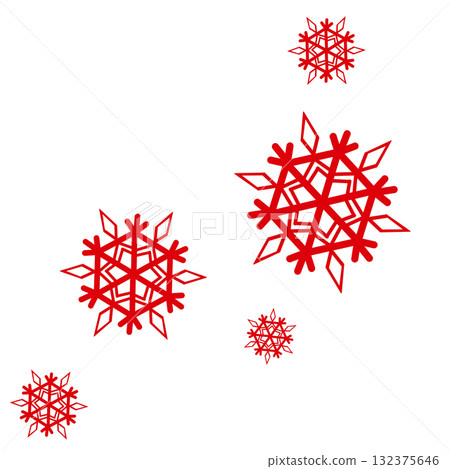 Simple illustration of many red snowflakes Simple illustration of many red snowflakes 132375646