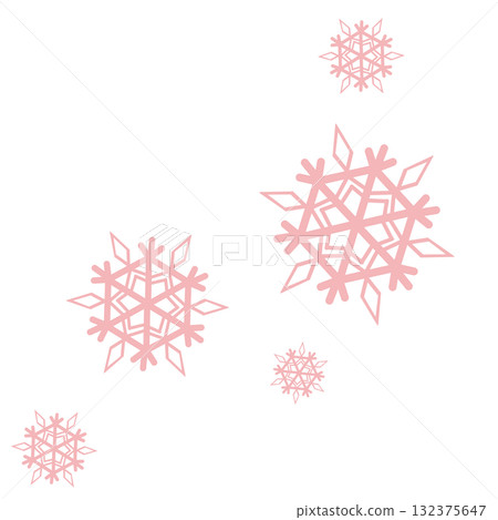 A simple illustration of lots of pink snowflakes 132375647