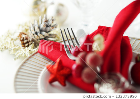 聖誕餐桌協調圖像 132375950