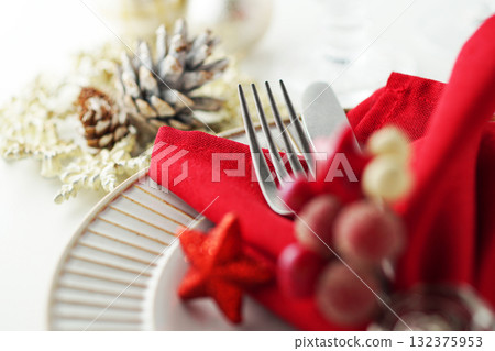 聖誕餐桌協調圖像 聖誕餐桌協調圖像 132375953