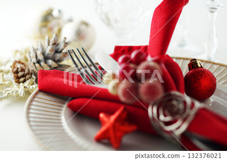 聖誕餐桌協調圖像 132376021