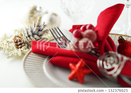 聖誕餐桌協調圖像 132376025