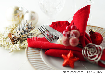 聖誕餐桌協調圖像 132376027