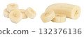 banana pieces isolated on white background with  full depth of field. 132376136