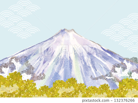 富士山的日式背景 132376266