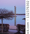 Panorama tower on the Goitzschsee lake in a winter landscape 132376302