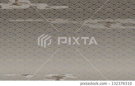 Japanese pattern background of Seigaiha wave pattern, Japanese style texture, pattern 132376310