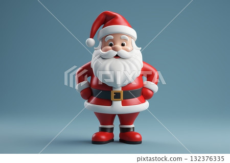 圣诞老人戴着红帽子留着白胡子 132376335