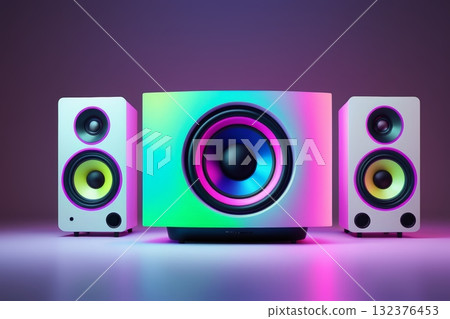 三个霓虹音响 132376453