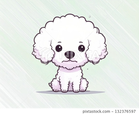 躺著的玩具貴賓犬的插圖 躺著的玩具貴賓犬的插圖 132376597