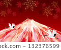 Red Fuji Japanese style background 132376599
