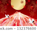 Red Fuji Japanese style background 132376600
