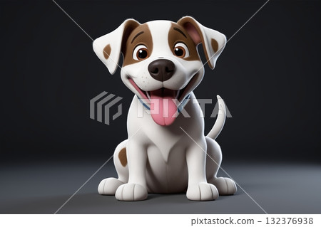 黑色背景卡通小狗 黑色背景卡通小狗 132376938