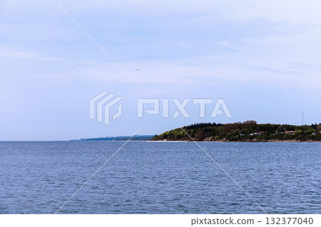 Panorama of the island in the blue sea. Bornholm, Denmark. Panorama of the island in the blue sea. Bornholm, Denmark. 132377040