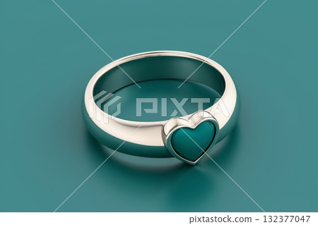 一个爱心造型的绿宝石戒指 一个爱心造型的绿宝石戒指 132377047