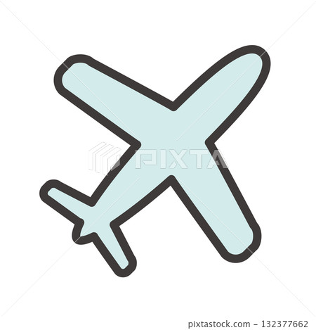 淡藍色飛機簡單圖標 132377662