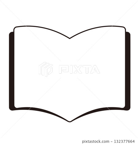 Simple open book black and white frame 132377664