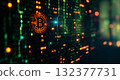 Bitcoin Cyber Matrix Code background 132377731