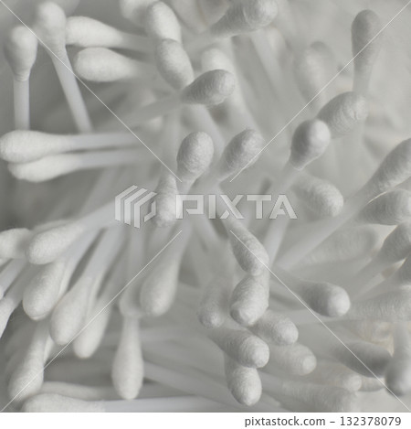 close up of cotton swabs stacked closely 132378079