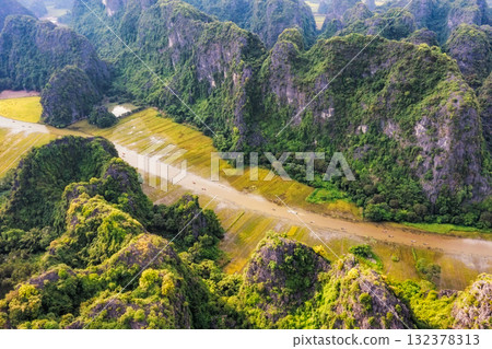 Ngo Dong River in Tam Coc from Above 132378313