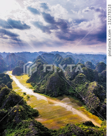 Ngo Dong River in Tam Coc from Above Ngo Dong River in Tam Coc from Above 132378318