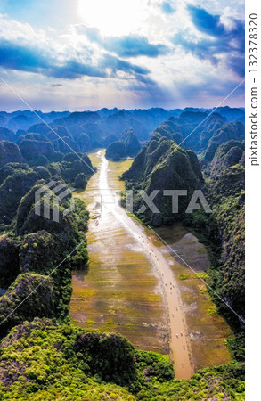 Ngo Dong River in Tam Coc from Above 132378320