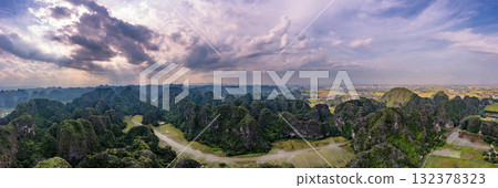 Ngo Dong River in Tam Coc from Above 132378323