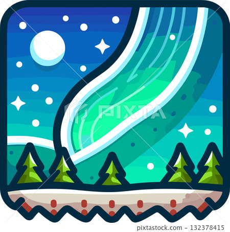 簡單的極光圖標 132378415