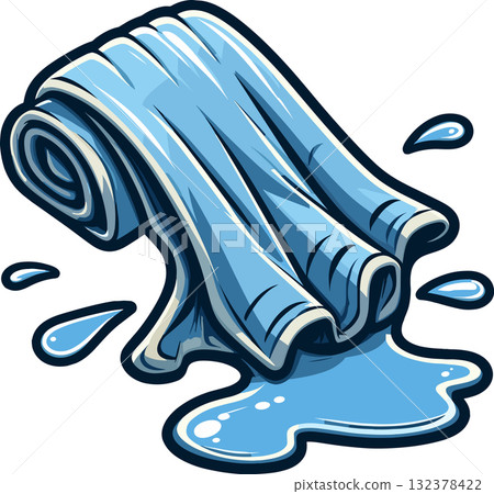 Wet cloth illustration 132378422