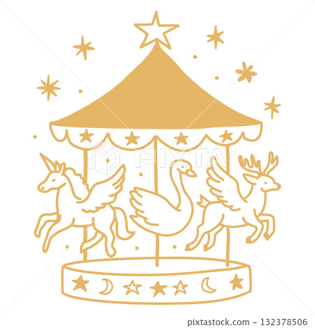 Celestial Christmas Carousel Line Art Illustration with Unicorn Swan and Reindeer Elegant Cosmic Holiday Outline Whimsical Festive Design for Winter Greeting Cards and Crafts Celestial Christmas Carousel Line Art Illustration with Unicorn Swan and Reindeer Elegant Cosmic Holiday Outline Whimsical Festive Design for Winter Greeting Cards and Crafts 132378506