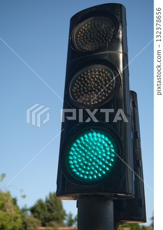 Close-up of city work traffic lights 132378656